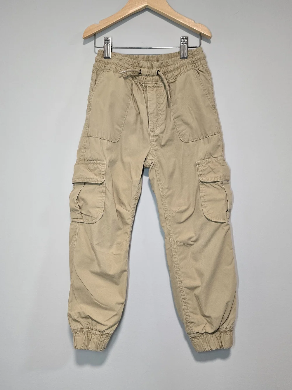 GAP Kid's Cargo Lined Pants in Khaki Tan Pull On, Drawstring, Warm